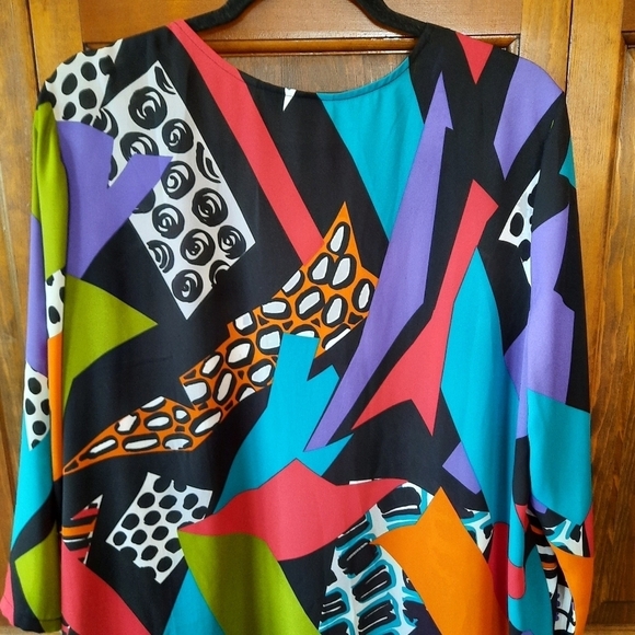 Vintage Bob Mackie Wearable Art geometric mixed animal print open front kimono - Picture 7 of 11